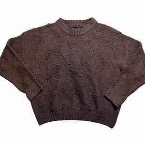 Richer Poorer Brown Bouclé Knit Sweater Medium